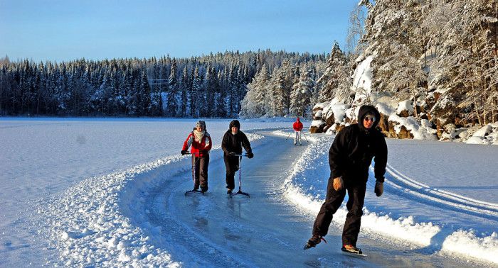 Поход на коньках в Финляндии